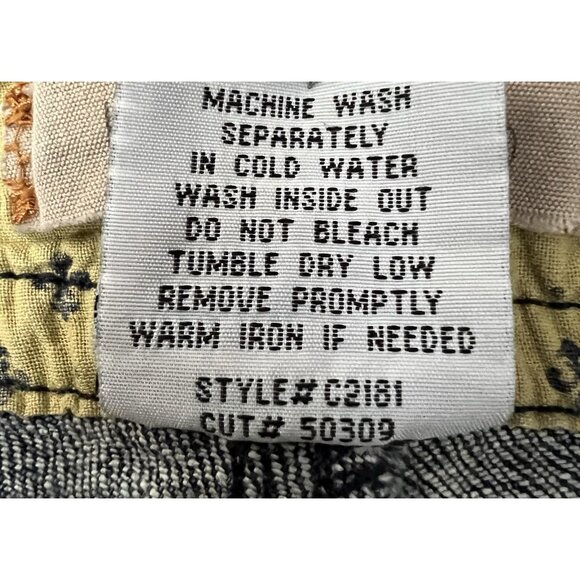 Kristian Alfonso Jeans Women 16 Bootcut Distressed Wash Fleur de Lis Embroidered - Picture 12 of 16